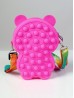 Kids POP-IT Teddy Bear Silicon  Crossbody Purse w/Zipper Closure